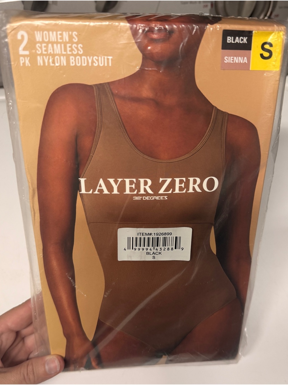 Layer Zero Seamless 2 Pack of Nylon Bodysuits in Sienna and Black new in box
